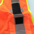 Fluorescente naranja 5 punto de ruptura de malla de seguridad chaleco reflectante con bolsillos